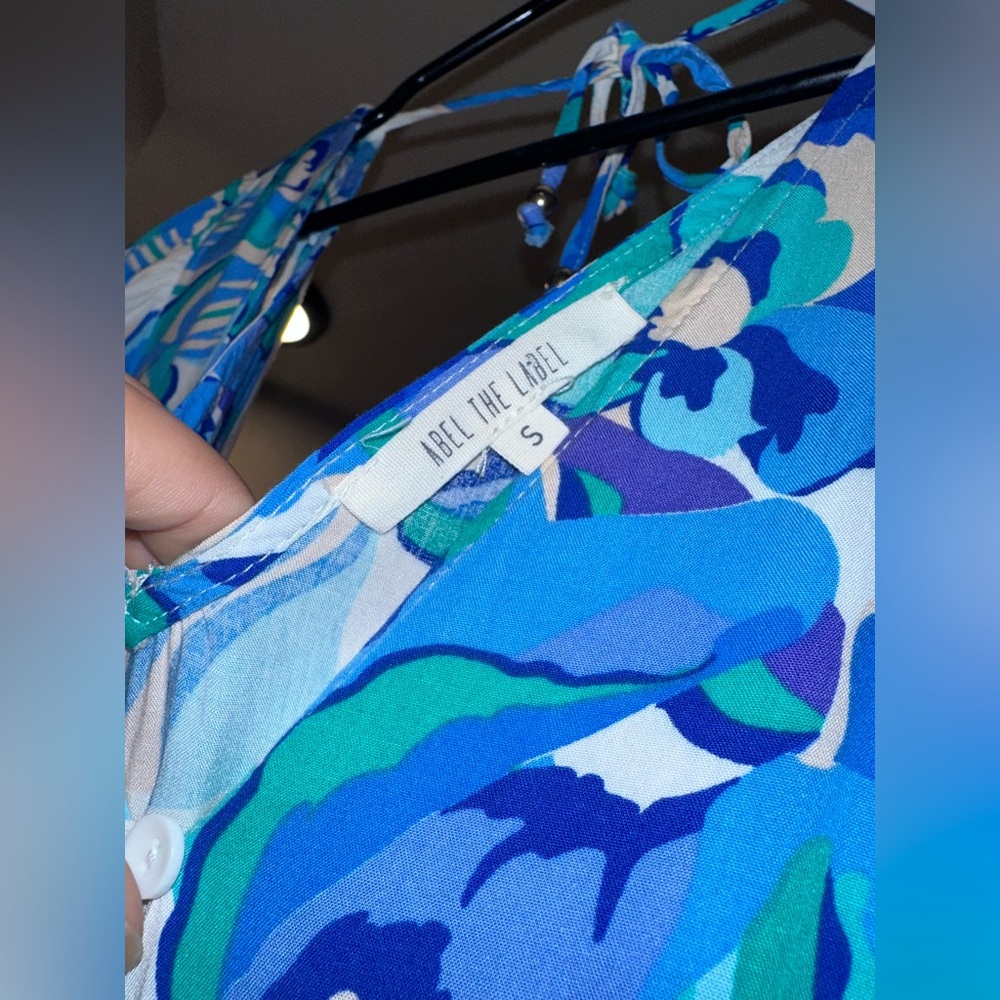 Anthropologie Abel the Label Blue Patterned Maxi Dress - Picture 5 of 6